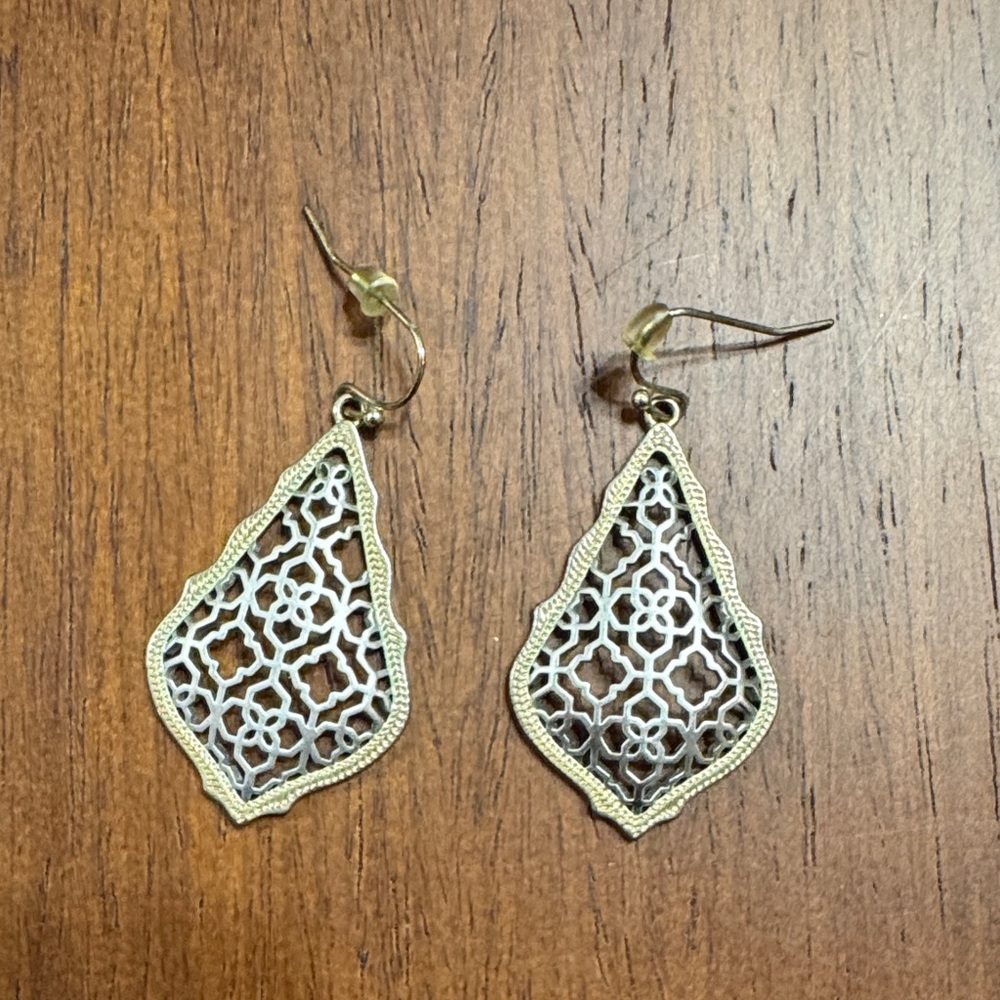 Kendra Scott Gold and Silver Teardrop Earrings